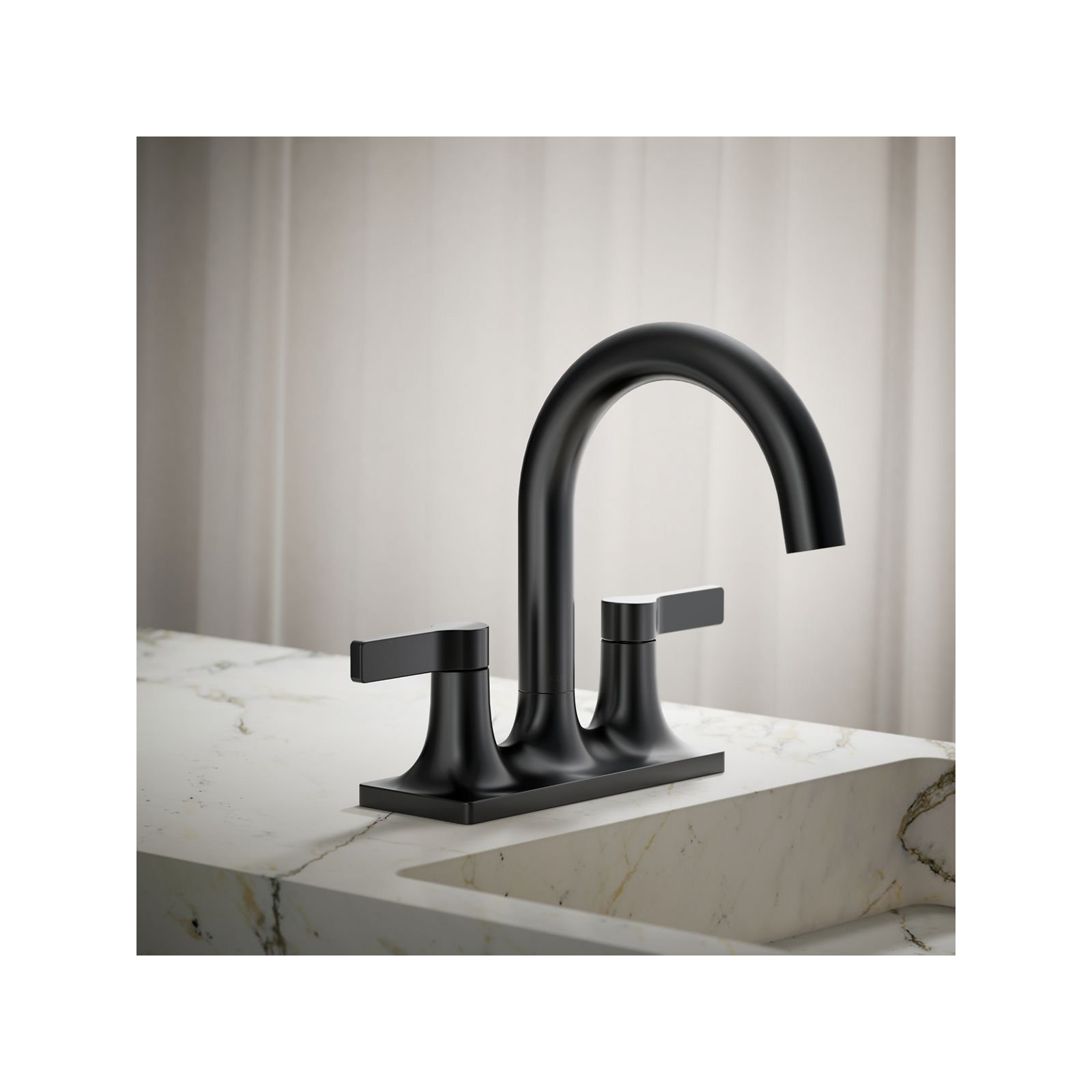 Venza Centerset Bathroom Sink Faucet 1.0 GPM, Matte Black