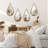 Decorative Mirrors Wall Mounted Mirror Teardrop Shape Metal Frame For Bedroom Living Dining Room Entryway Bathroom Vanity (Rusty Vintage Gold, 4-Pack)