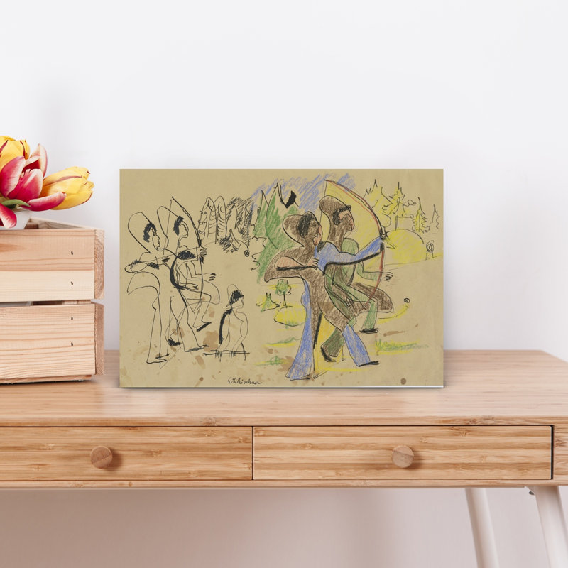 Archers, C.1935 Abstract Contemporary Wall Art Print 1 Piece Wrapped Canvas Wall Art, 30.48cm H x 45.72cm W