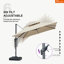 Parasol carré large et robuste 9 pi x 12 pi, toile supérieure, tissu de qualité supérieure, avec base, beige-112902229
