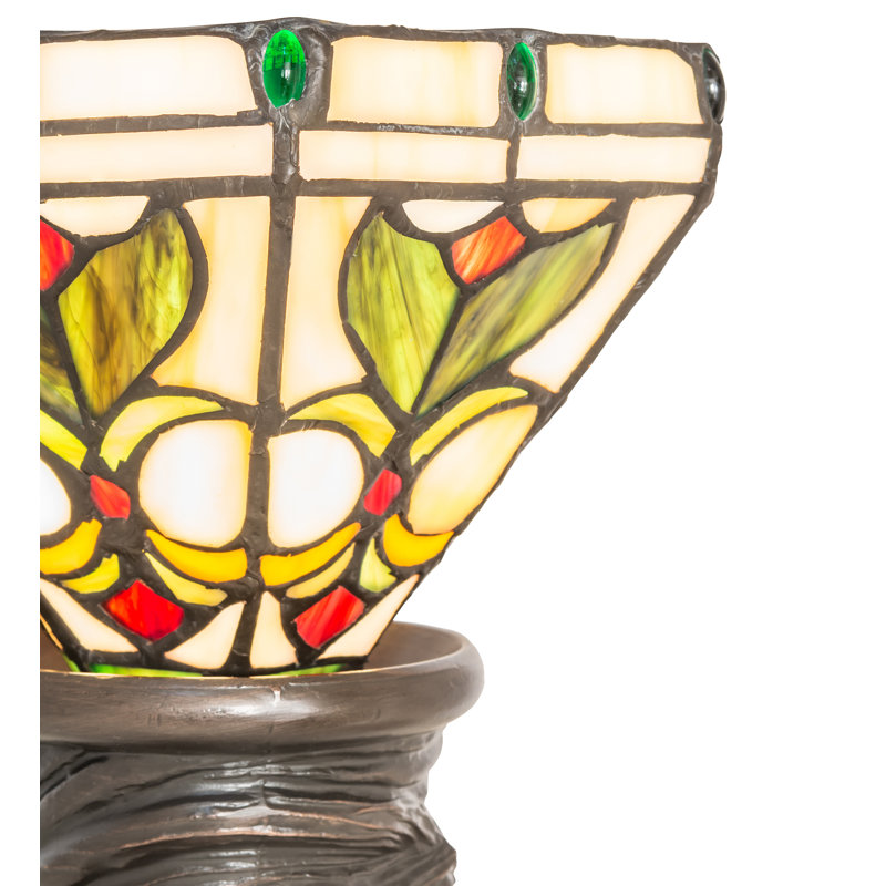 Craybrough Torchiere Table Lamp, Brown/Green, 15" H x 8" W x 8" D