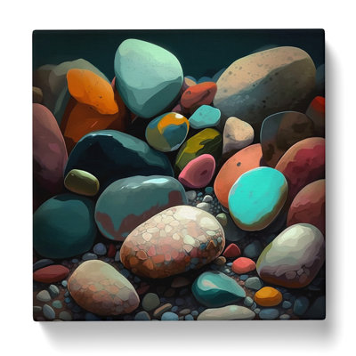 Pebbles Gestural Art - Wrapped Canvas