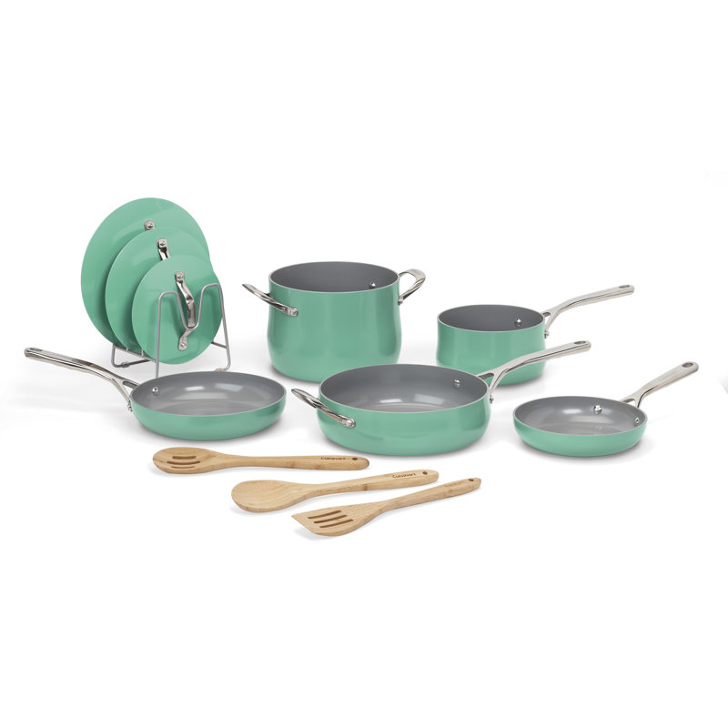 Cuisinart 12-Piece Turquoise Enamel Nonstick Cookware Set