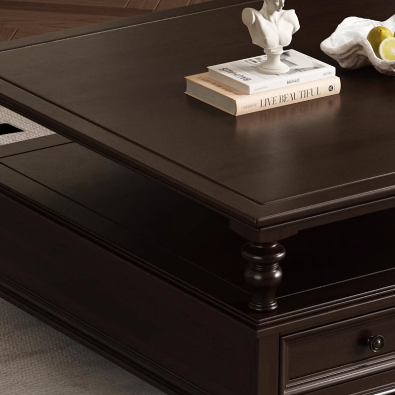 American-style coffee table, 20.47" H x 47.24" W x 47.24" D, Brown