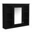 Armoire de salle de bain murale avec miroir, 35 po x 27,5 po, solution de rangement polyvalente, finition moderne noire, peint-130803417