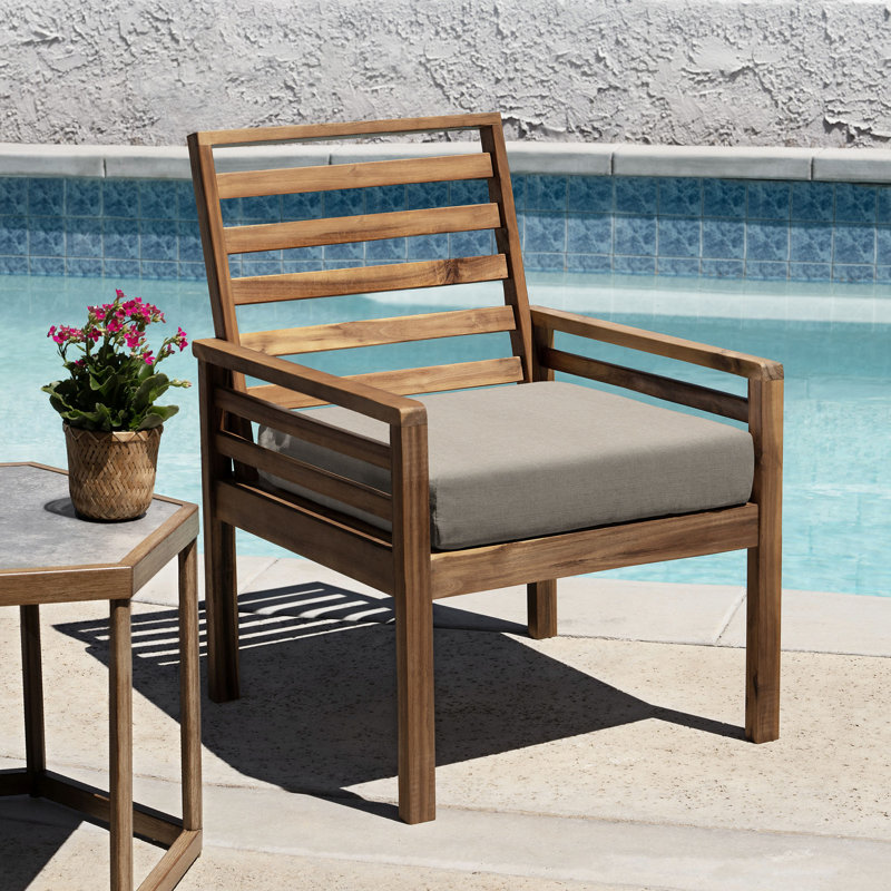 Meridian Outdoor Square Dining Seat Cushion, Heathered Taupe