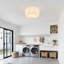 Plafonnier semi-encastré 3 lumières tambour moderne en lin-986970249-984040776