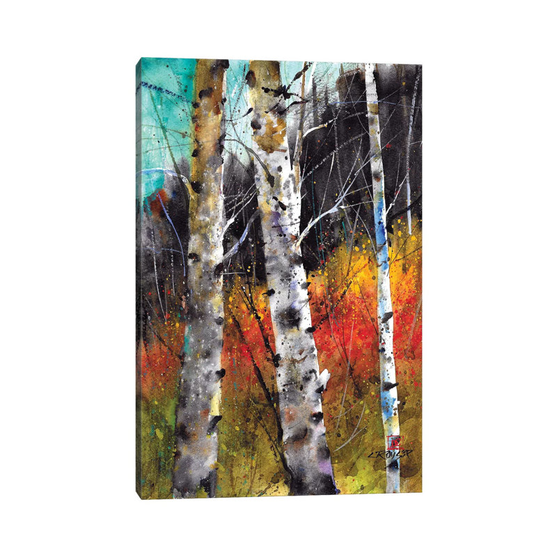 «Trees on Fire» par Dean Crouser, reproduction d'art sur toile tendue, H 12 po x l 8 po x P 0,75 po