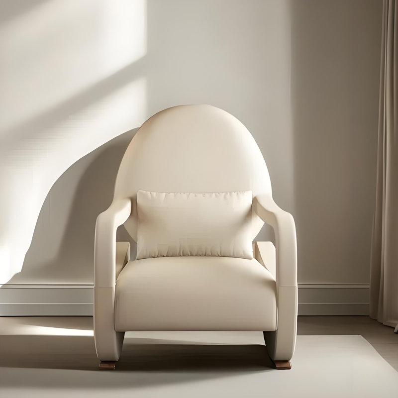 Chaise berçante Fashion Creative Home Casual, Blanc cassé / blanc