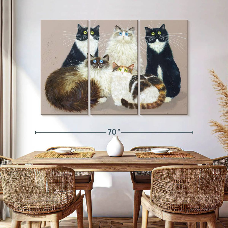 Brampt Five Cat Gang, 42" H x 65" W