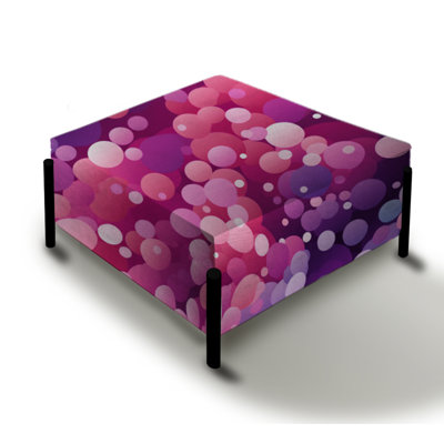 Poupart Gradient Purple Dot Illusion - Polka Dots Large Square Ottoman