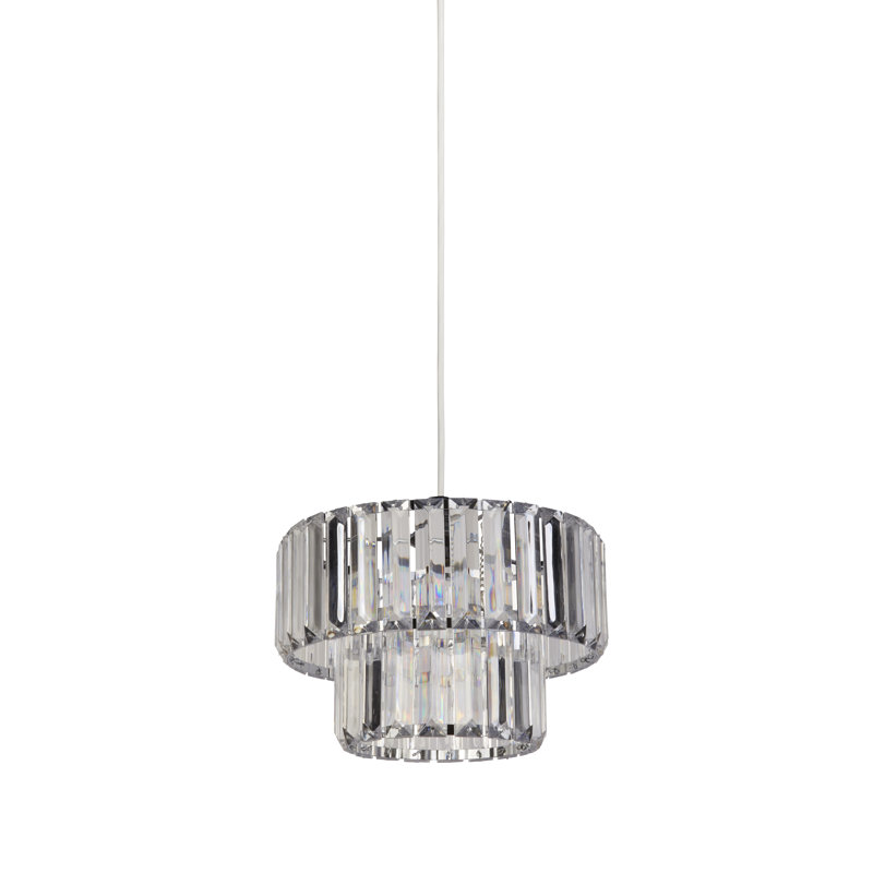17cm H Plastic Drum Pendant Shade ( Uno ) in Clear
