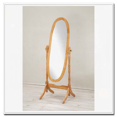 Miroir de plancher en bois