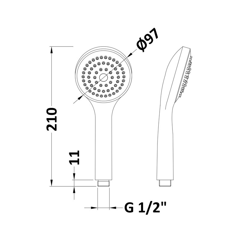 Handheld Shower Head with No