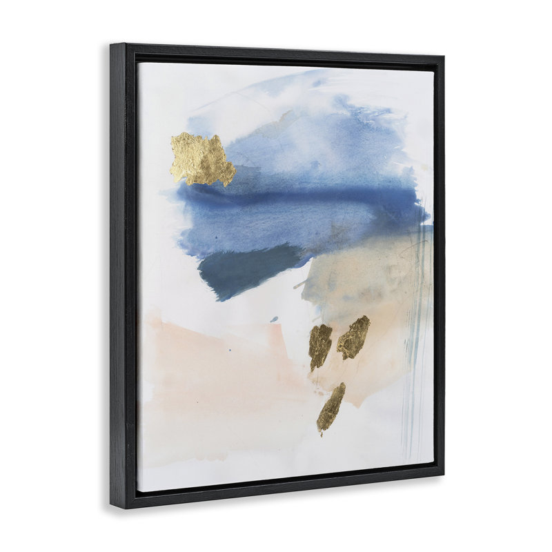 «Blue & Blush Ombre Floater» par Victoria Barnes, Cadre flottant noir de jais, H 31 po x l 25 po x P 1,7 po