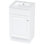 Meuble-lavabo 18 po avec lavabo en céramique. Armoire blanche pour salle de bain moderne. Lavabo à finition. Tablette de porte et tablette réglable. Armoire. Décoloration