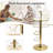 15.75" Velvet Swivel Bar Stool With Gold Frame & Footrest, Adjustable Height Princess Vanity Chair With Backrest, Soft Padded Makeup Chair For Bedroom, Salon, Kitchen Island-1909492422-1909492420
