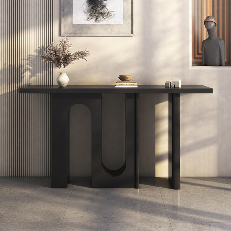 Console simple de style nordique, H 33,5 po x l 55,1 po x P 11,8 po, Noir