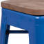 Tabouret de bar en métal sans dossier de 30 po de hauteur avec siège carré en bois Margherite-58202620-58202624