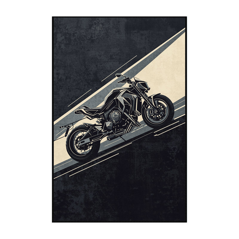 Machine Washable Maurice Cyberpunk Motorcycle Modern Geometric Rug in Gray – Black Binding, 6x9