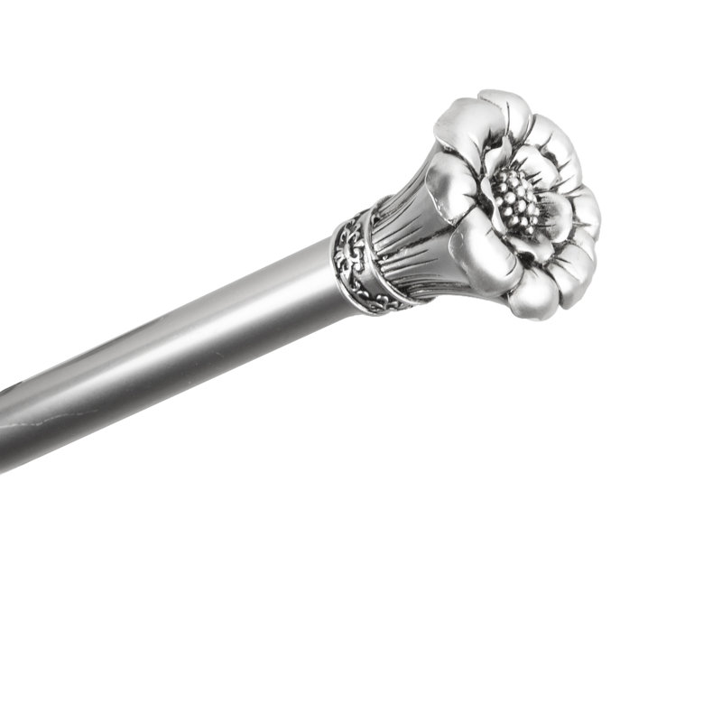 Tringle à rideaux simple Battaglia Blossom, Nickel satiné