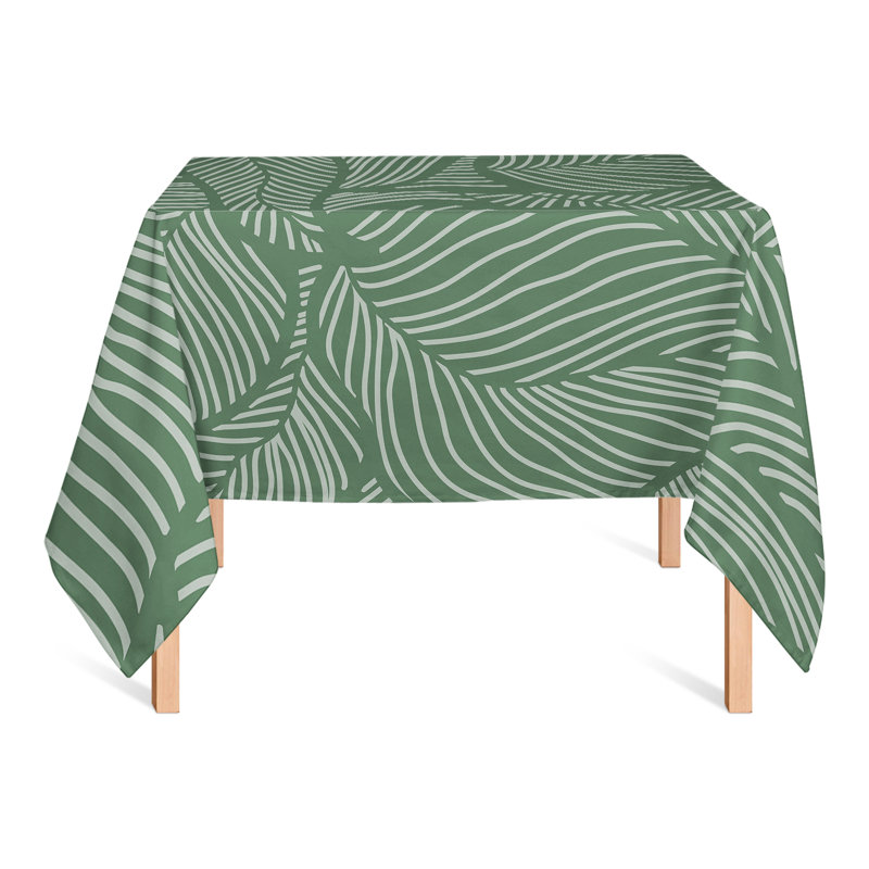 Square Polyester Tablecloth, Green