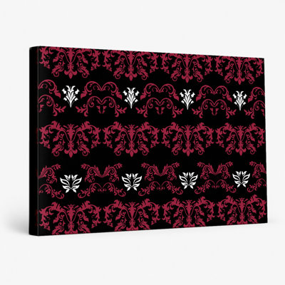 Black & Burgundy Baroque — National Football Teams Canvas Wall Art