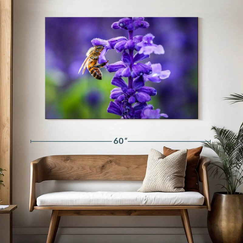 Brampt Flower And Bee, 34" H x 51" W