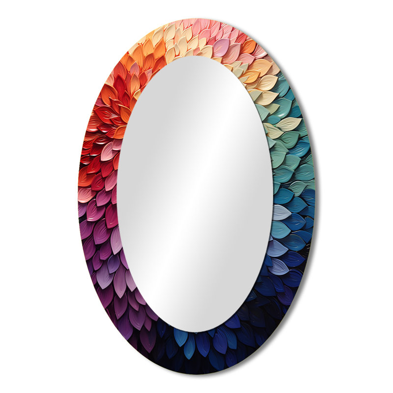 Forêt colorée Harmoney Forest II - Miroir mural multicolore, 36 po x 24 po