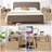 Fluted Farmhouse Night Stand with Charging Station,23" Mid-Century Modern Nightstand,2 Drawers End Table,Wood Side Table-863691411