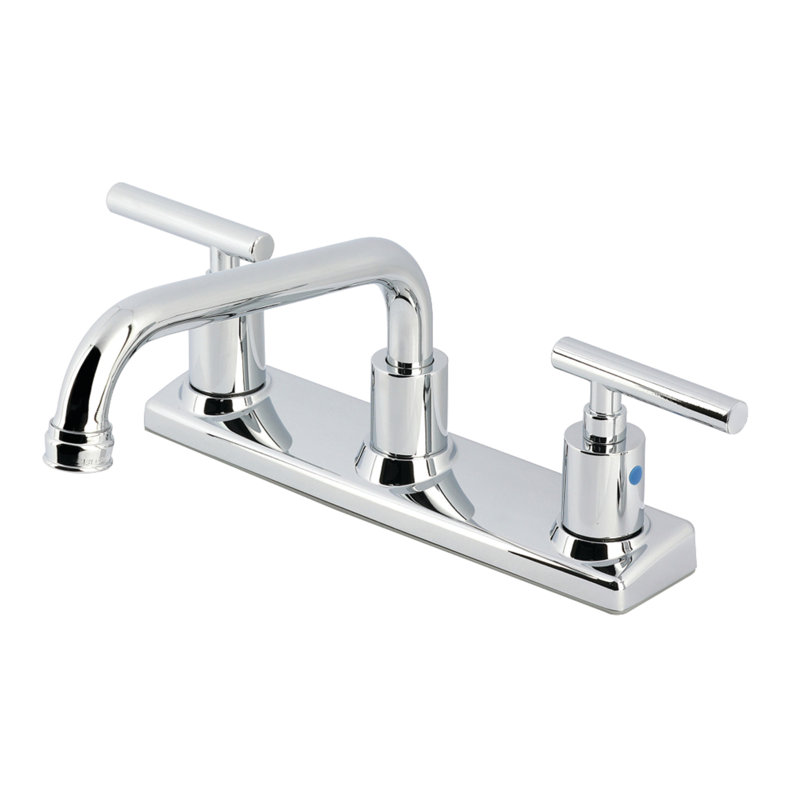 Kingston Brass Manhattan Two-Handle 2-Hole 8" Centerset Kitchen Faucet, Polished Chrome