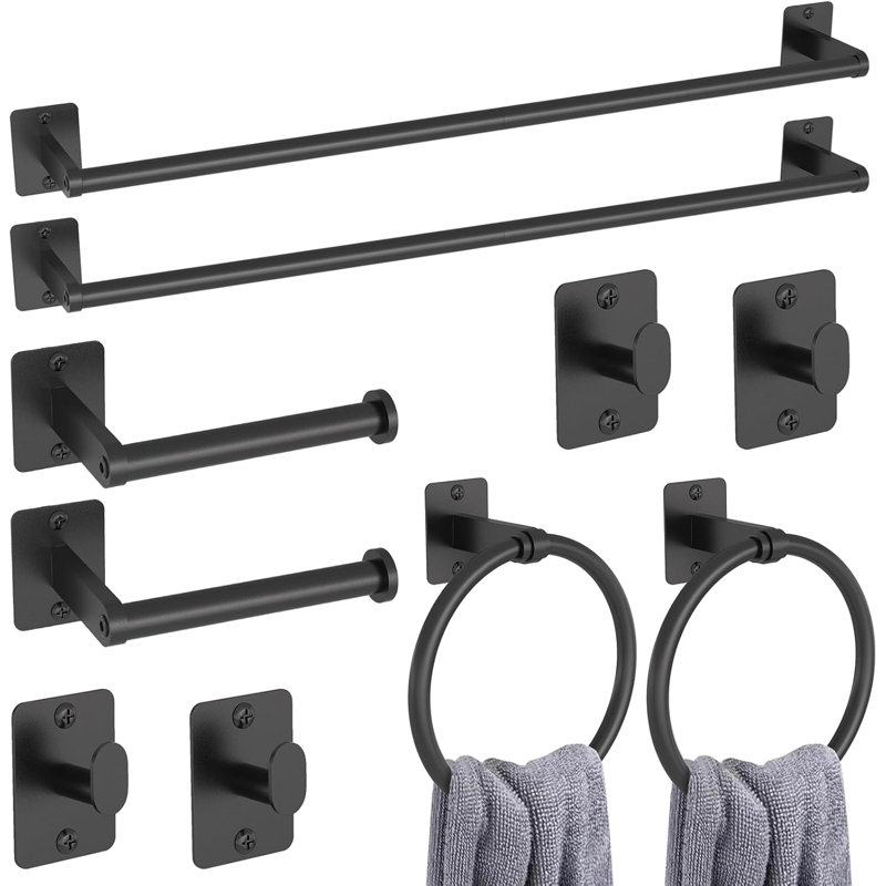 10-Piece Bathroom Hardware Set With Towel Bars, Towel Rings, Toilet Paper Holders And Hooks, Easy Wall Mount Installation