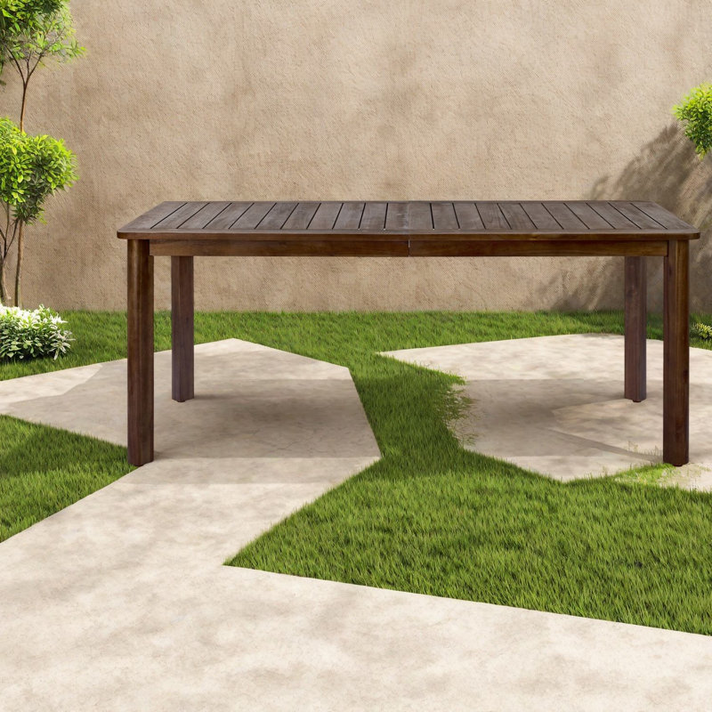 Spacious Patio Tables, 68.9 in Acacia Wood, Modern Rustic Outdoor Dining