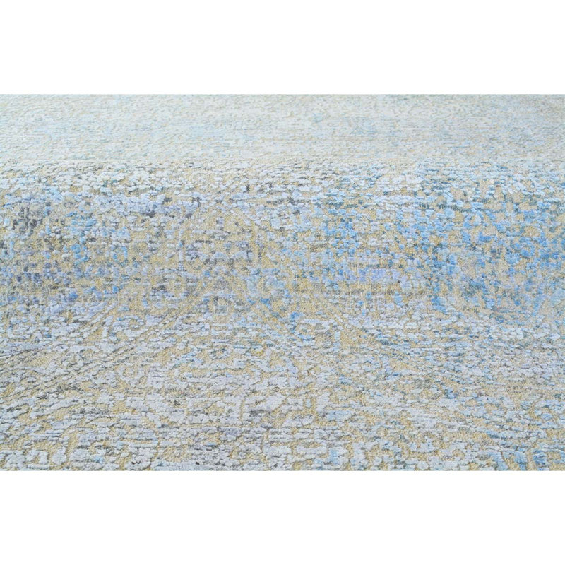 Hand Woven Silk and Wool Area Rug, Rectangle 8' x 10'