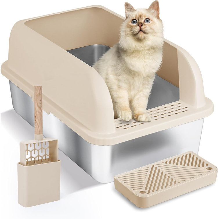 Tucker Murphy Pet™ Extra Large Stainless Steel Litter Box & Reviews ...