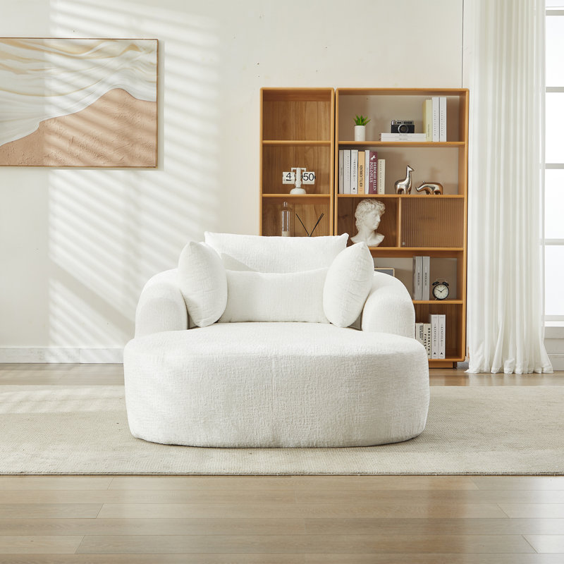 Upholstered Chaise Lounge, White