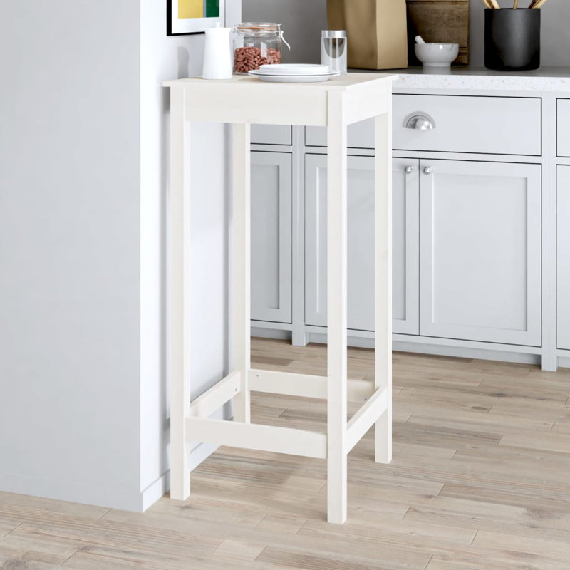 Johnrobert Pine Solid Wood Dining Table, H50 x L50 x W110cm, White