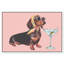 "Martini Doxie", reproduction d'art acrylique encadrée par Art Remedy, cadre blanc, 54 x 36-1770670451-1770670455