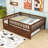 Wood Daybed with Twin Trundle and Guardrails-537538290-537538288