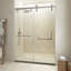Porte de douche coulissante simple sans cadre l 60 po x H 76 po avec verre transparent à fermeture douce-102079254