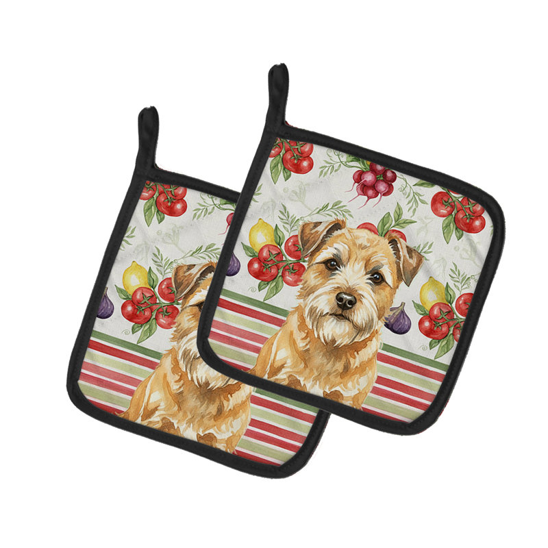 Paire de marmites Wheaten Border Terrier, Brun