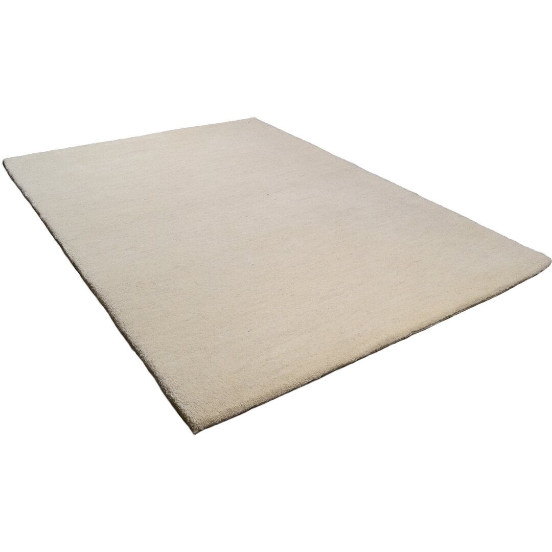 Handgefertigter Teppich Lene aus Wolle in Beige