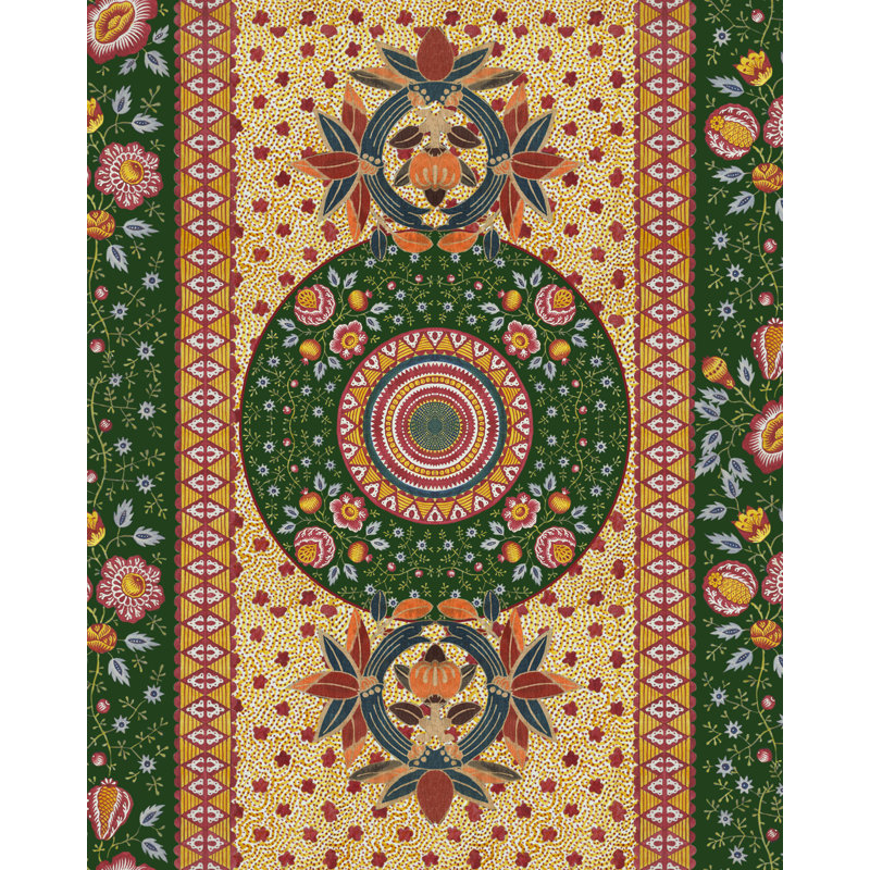 Tyrol Apres-Ski Home Floral Wallpaper Roll, Blue/Green/Red/Taupe