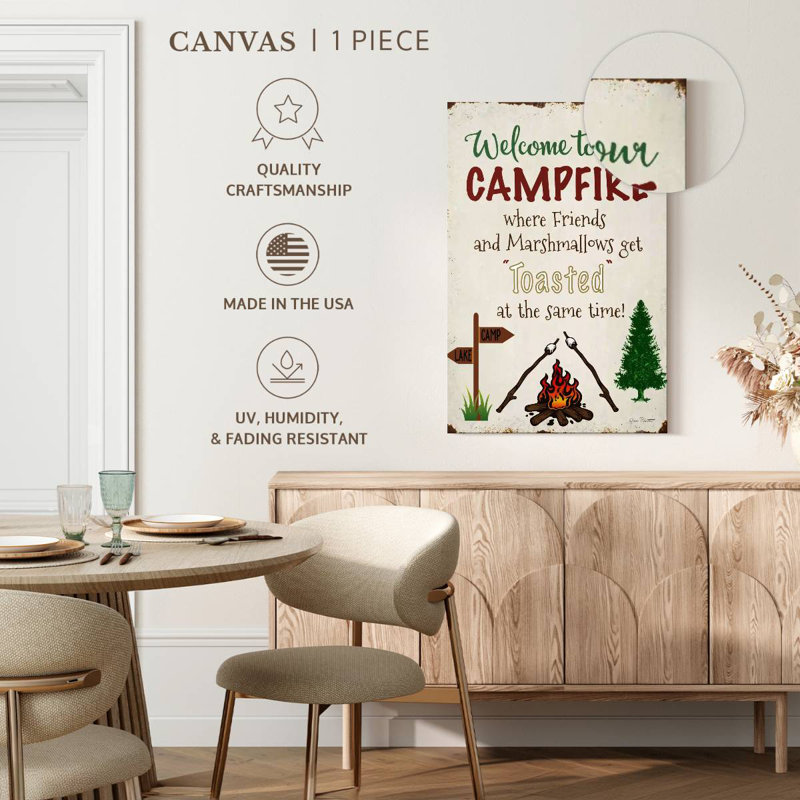 Plaque murale "Welcome to our campfire", 30" H x 20" W