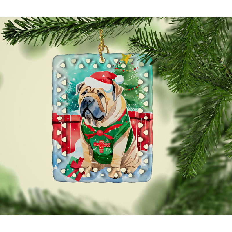 Ornement en porcelaine Shar Pei Christmas, Shar Pei 3648