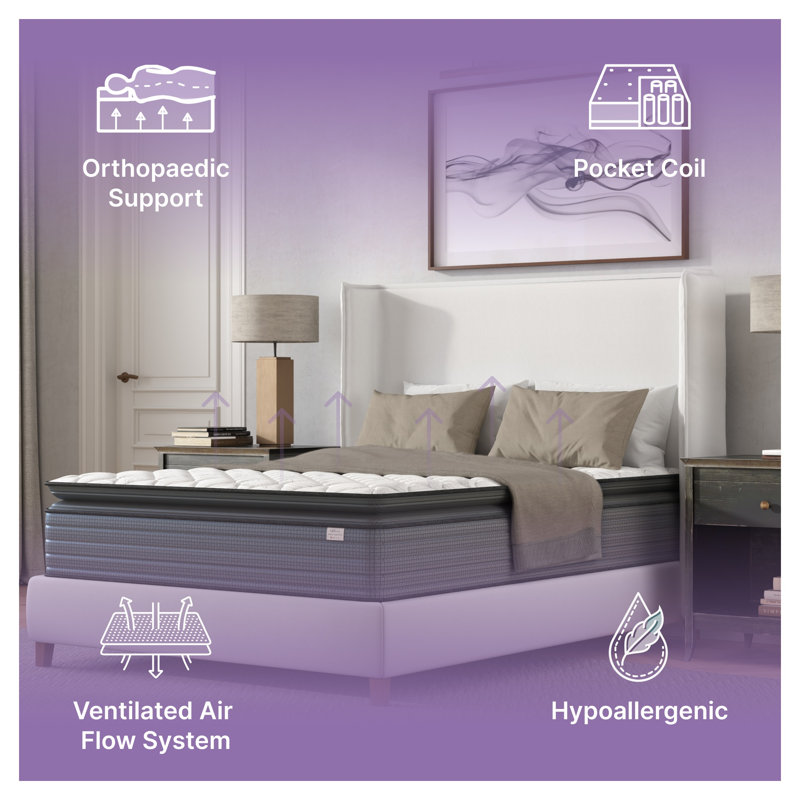 Matelas à plateau-coussin hybride simple XL de 14 pouces avec gel rafraîchissant et ressorts ensachés NapQueen Isabella