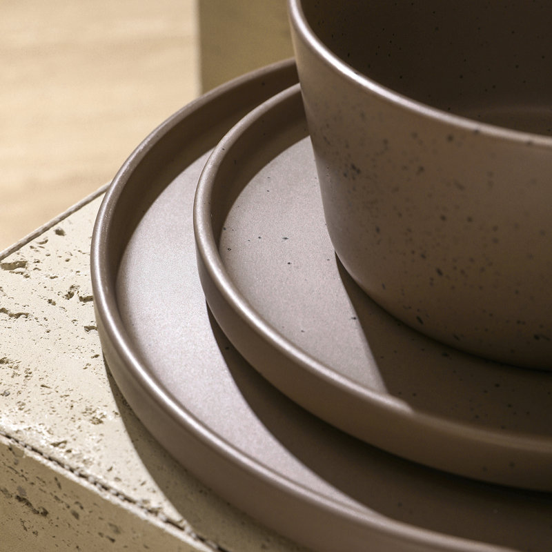 Celina Dinnerware Set, Brown, 16