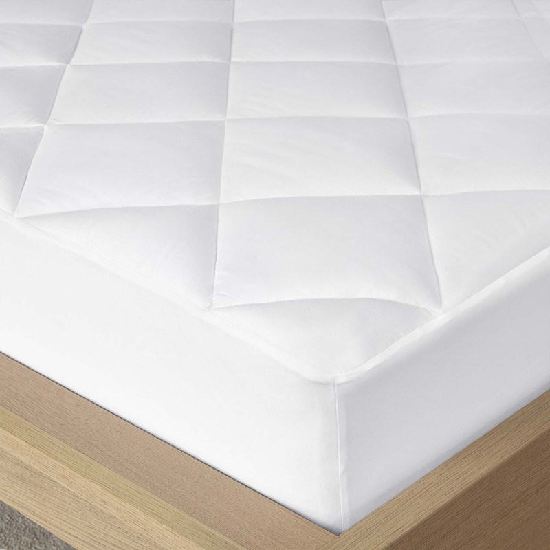 300 Thread Count Cotton Sateen Waterproof Mattress Pad, Hypoallergenic And Anti-Microbial For Health And Comfort, Twin