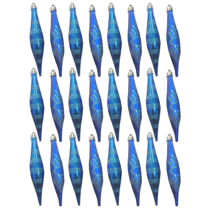 24 Piece Finial Ornament Set, Bleu