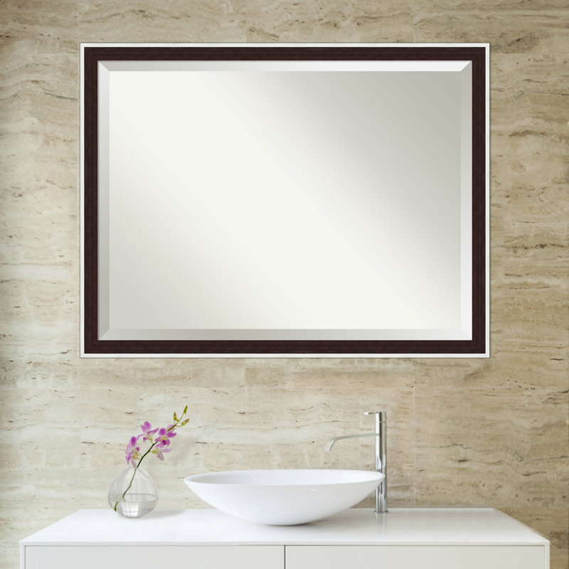 Miroir mural de salle de bain Maya, Argent espresso, 23,25 po x 19,25 po